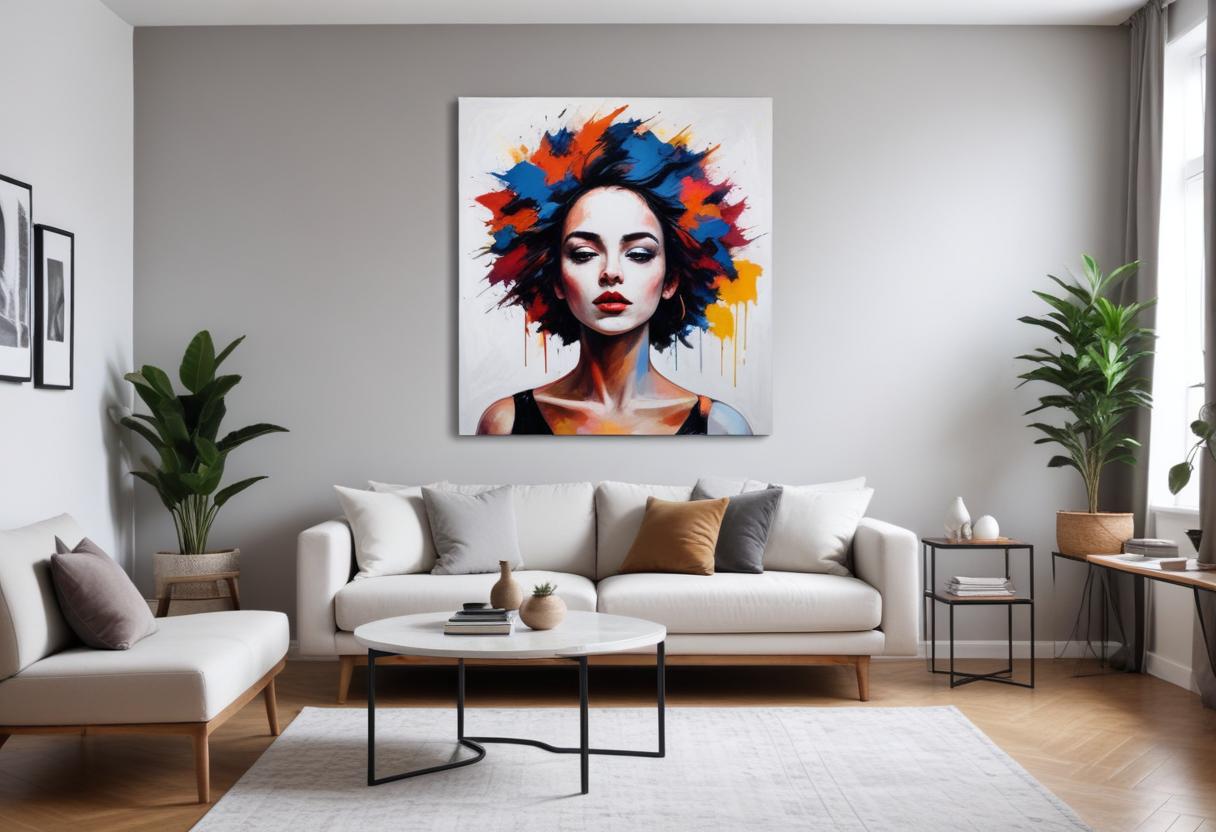 Nội thất hiện đại với tranh treo tường canvas tạo cảm giác sáng tạo và cá tính